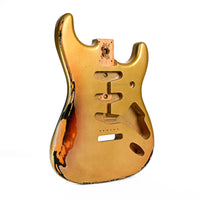 Stratocaster Custom Painted Body - FOF Shoreline Gold over 3-Tone Burst - Reclaimed